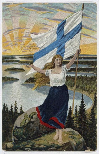 Finland information 2 Finnish Maiden photo card 1906